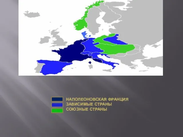 НАПОЛЕОНОВСКАЯ ФРАНЦИЯ ЗАВИСИМЫЕ СТРАНЫ СОЮЗНЫЕ СТРАНЫ