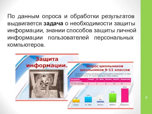 По данным опроса и обработки результатов выдвигается задача о необходимости защиты