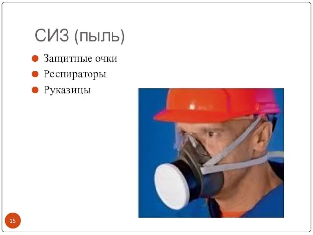 СИЗ (пыль) Защитные очки Респираторы Рукавицы