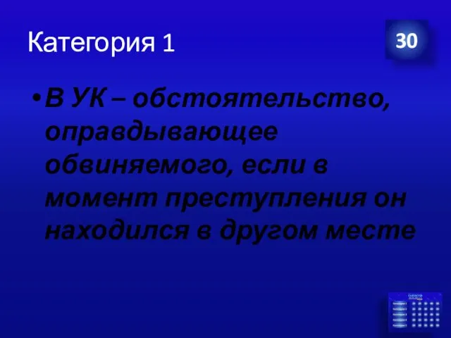 Категория 1 В УК – обстоятельство, оправдывающее обвиняемого, если в момент