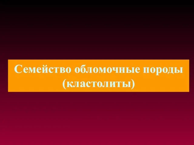 Семейство обломочные породы (кластолиты)