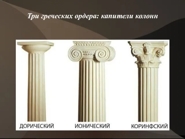 Три греческих ордера: капители колонн