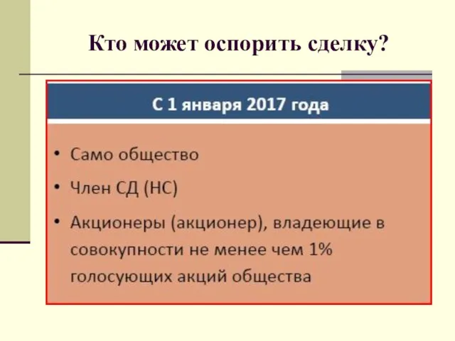 Кто может оспорить сделку?