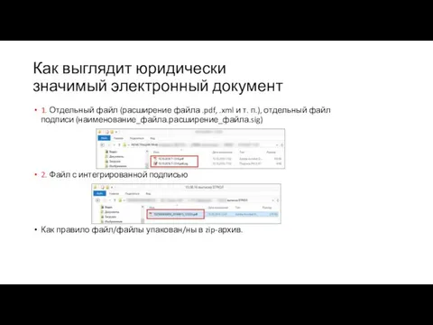 1. Отдельный файл (расширение файла .pdf, .xml и т. п.), отдельный