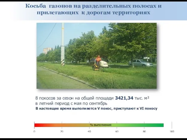 Косьба газонов на разделительных полосах и прилегающих к дорогам территориях 8