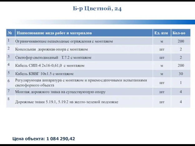 Б-р Цветной, 24 Цена объекта: 1 084 290,42