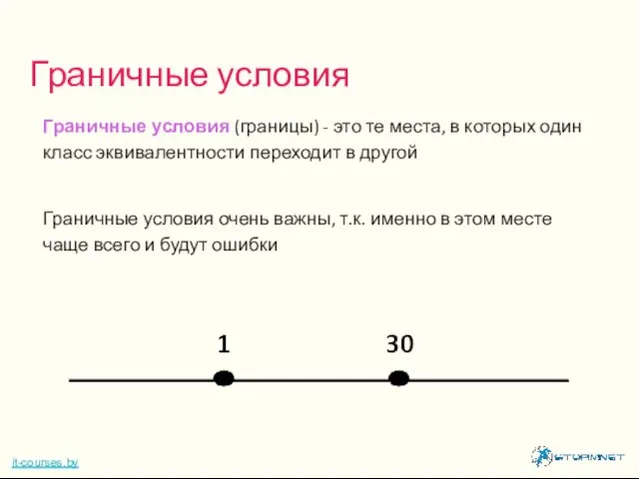 Граничные условия (границы) - это те места, в которых один класс