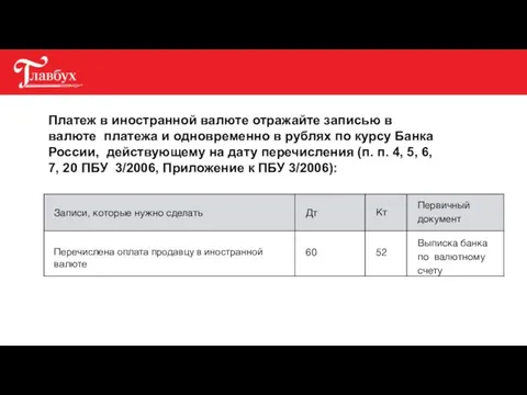 Платеж в иностранной валюте отражайте записью в валюте платежа и одновременно