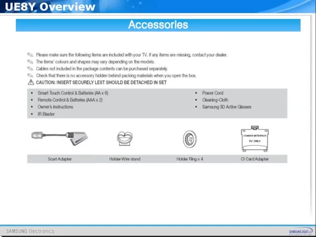 Accessories UE8Y Overview