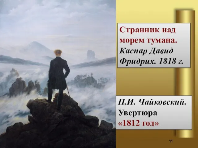 Странник над морем тумана. Каспар Давид Фридрих. 1818 г. П.И. Чайковский. Увертюра «1812 год»