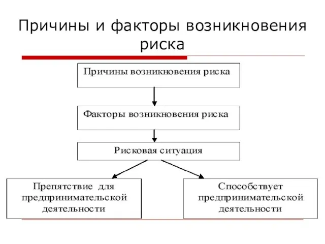 Причины и факторы возникновения риска