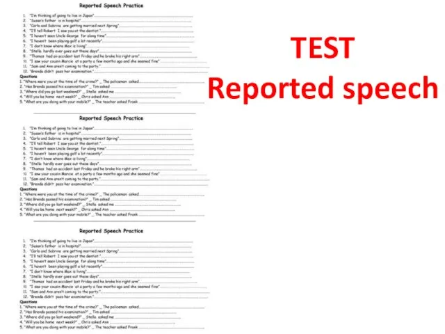 TEST Reported speech