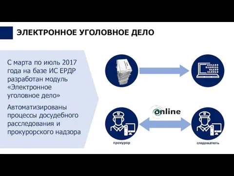 ЭЛЕКТРОННОЕ УГОЛОВНОЕ ДЕЛО прокурор следователь С марта по июль 2017 года