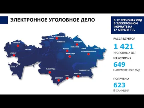 ЭЛЕКТРОННОЕ УГОЛОВНОЕ ДЕЛО РАССЛЕДУЕТСЯ 1 421 УГОЛОВНЫХ ДЕЛ ИЗ КОТОРЫХ 649