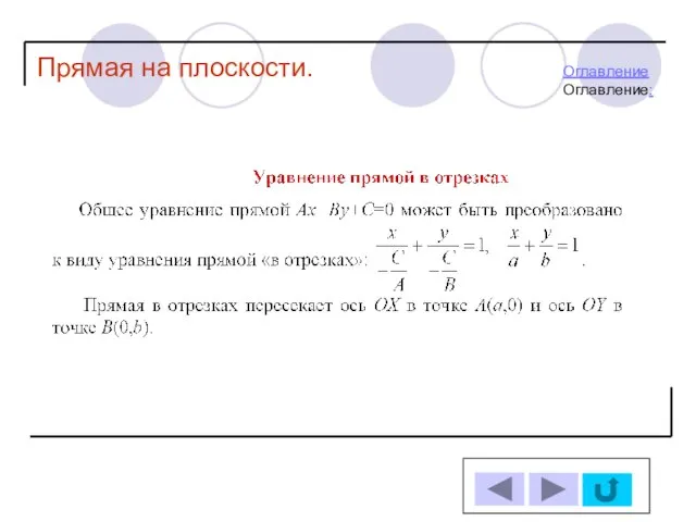 Прямая на плоскости. ОглавлениеОглавление: