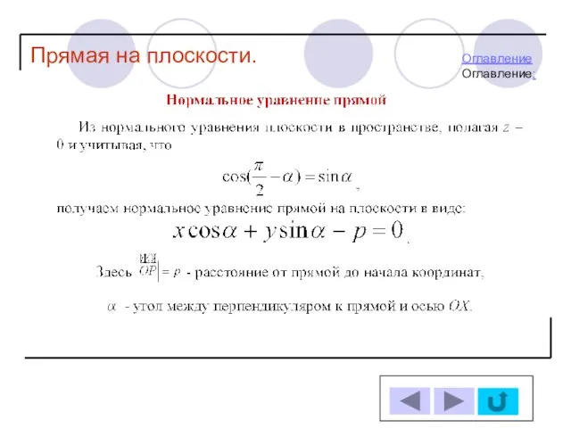 Прямая на плоскости. ОглавлениеОглавление: