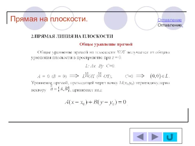 Прямая на плоскости. ОглавлениеОглавление: