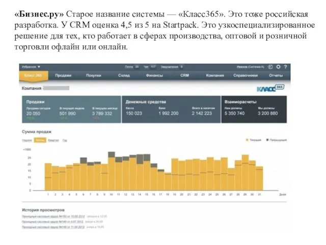 «Бизнес.ру» Старое название системы — «Класс365». Это тоже российская разработка. У