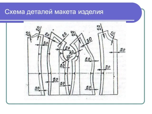 Схема деталей макета изделия