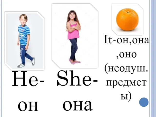 He-он She-она It-он,она ,оно (неодуш.предметы)