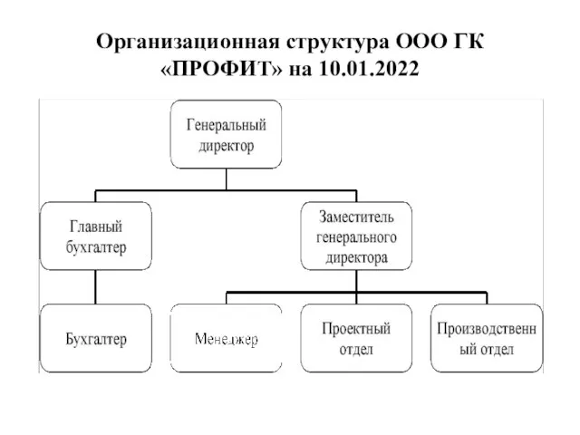 Организационная структура ООО ГК «ПРОФИТ» на 10.01.2022