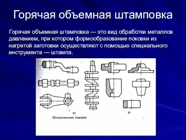 Горячая объемная штамповка Горячая объемная штамповка — это вид обработки металлов