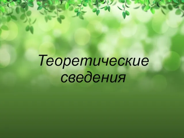 Теоретические сведения