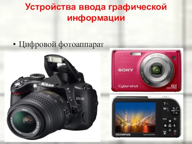 Цифровой фотоаппарат Устройства ввода графической информации