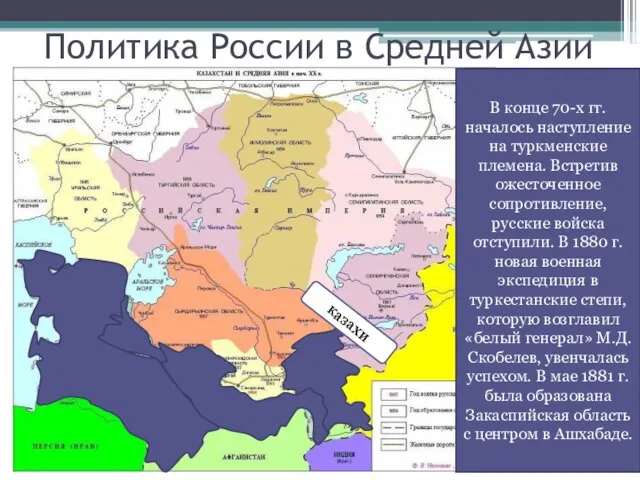 Политика России в Средней Азии казахи туркмены Во второй половине XIX