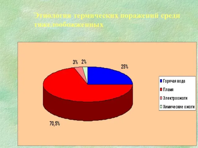 Этиология термических поражений среди тяжелообожженных