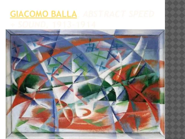 GIACOMO BALLA, ABSTRACT SPEED + SOUND, 1913–1914