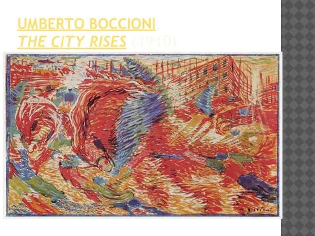 UMBERTO BOCCIONI, THE CITY RISES (1910)