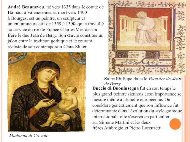 André Beauneveu, né vers 1335 dans le comté de Hainaut à