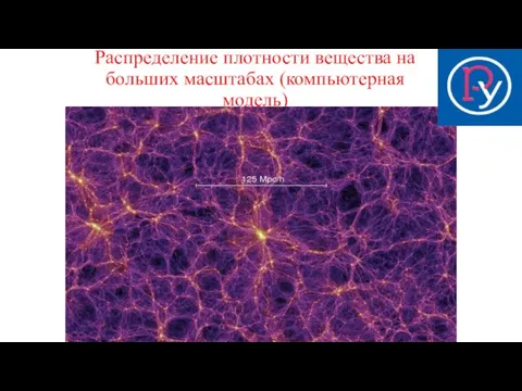 Распределение плотности вещества на больших масштабах (компьютерная модель)