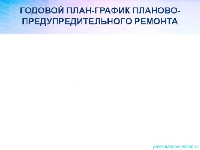 ГОДОВОЙ ПЛАН-ГРАФИК ПЛАНОВО-ПРЕДУПРЕДИТЕЛЬНОГО РЕМОНТА