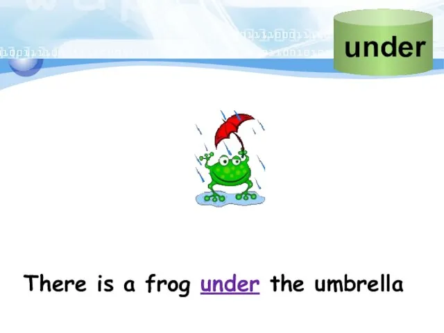 There is a frog under the umbrella