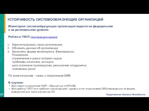 Работа в ГИСП https://gisp.gov.ru/gisplk/ Зарегистрировать свою организацию Обновить данные об организации