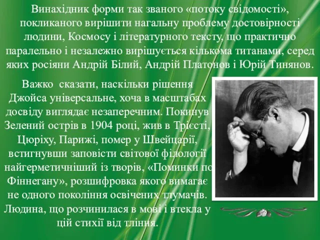 Важко сказати, наскільки рішення Джойса універсальне, хоча в масштабах досвіду виглядає