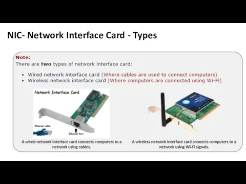 NIC- Network Interface Card - Types