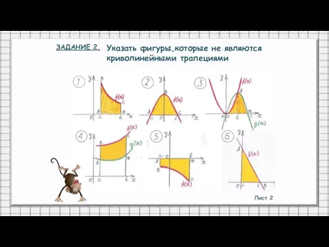 Лист 2 ЗАДАНИЕ 2. Указать фигуры,которые не являются криволинейными трапециями