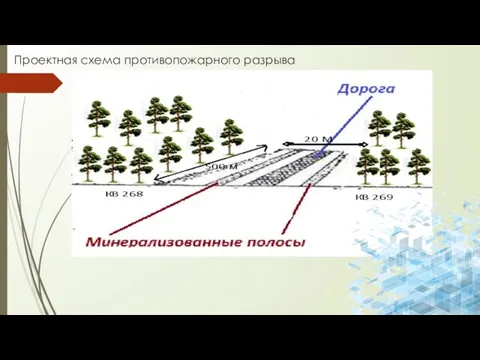 Проектная схема противопожарного разрыва