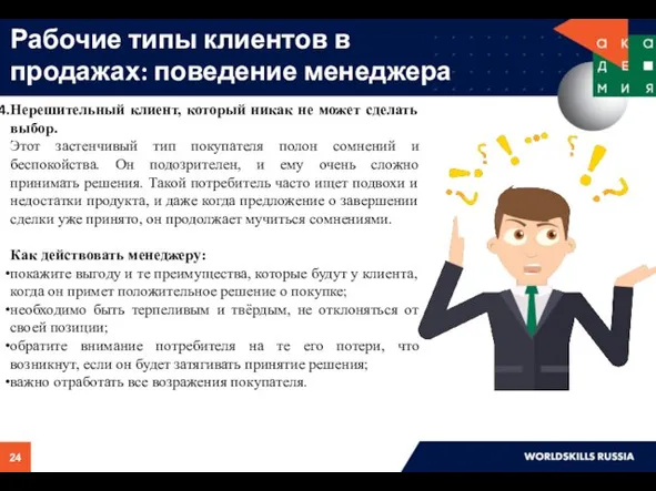 Рабочие типы клиентов в продажах: поведение менеджера Нерешительный клиент, который никак