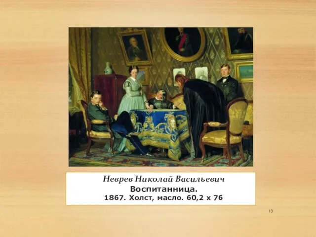 Неврев Николай Васильевич Воспитанница. 1867. Холст, масло. 60,2 x 76