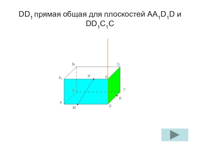 DD1 прямая общая для плоскостей AA1D1D и DD1C1C