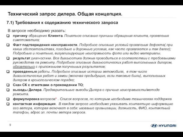 В запросе необходимо указать: причину обращения Клиента. Понятное описание причины обращения