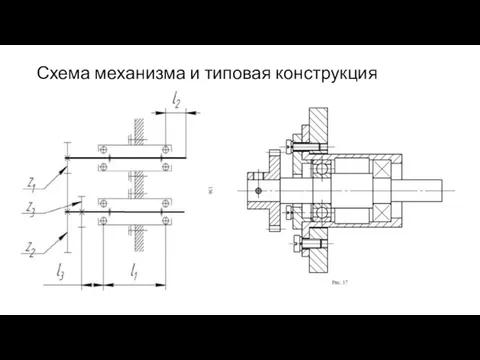 Схема механизма и типовая конструкция