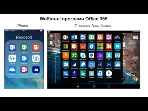 Мобільні програми Office 365 iPhone Планшет Asus Nexus