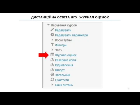 ДИСТАНЦІЙНА ОСВІТА НГУ: ЖУРНАЛ ОЦІНОК