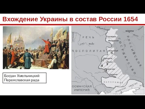 Вхождение Украины в состав России 1654 Богдан Хмельницкий Переяславская рада