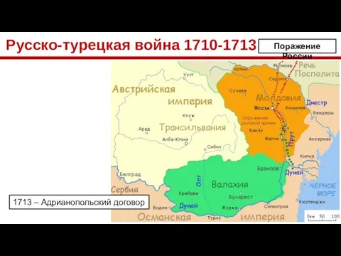 Русско-турецкая война 1710-1713 1713 – Адрианопольский договор Поражение России